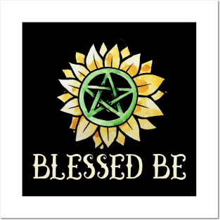 Blessed be Pagan wicca pentagram Posters and Art